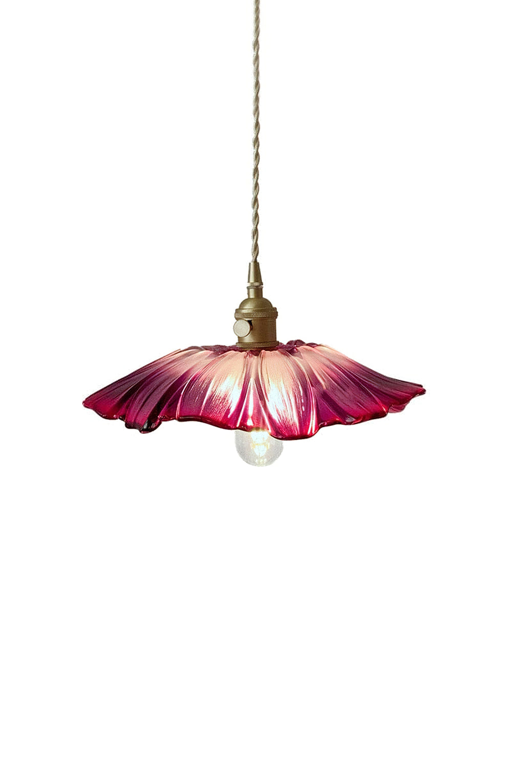Vintage Lotus Blossom Glass Pendant Light