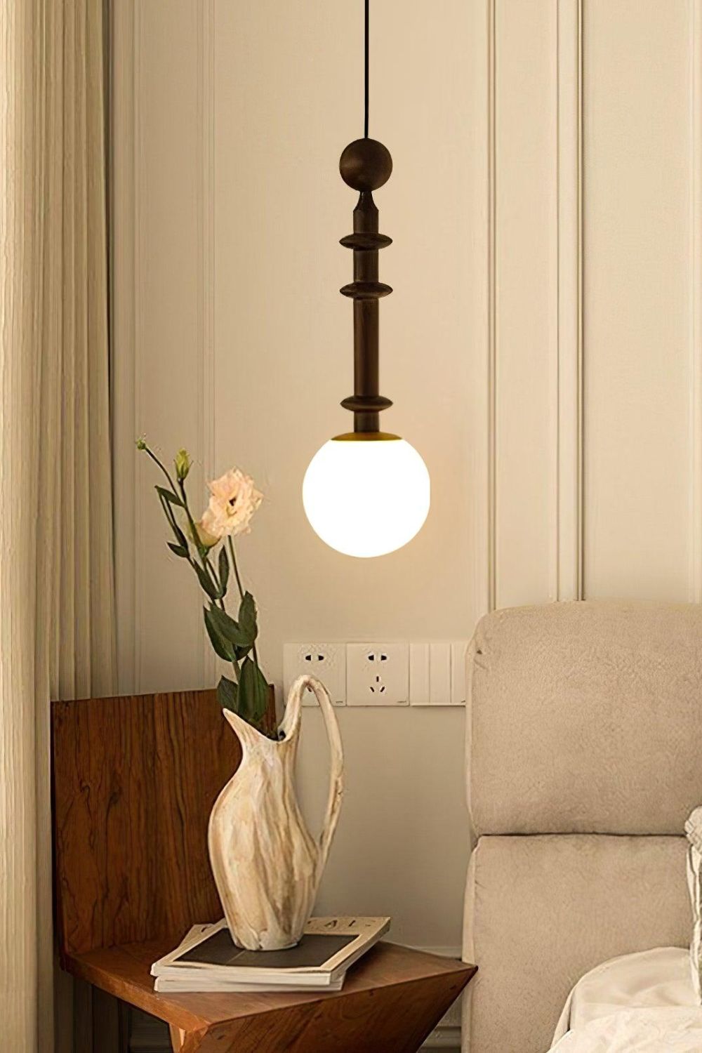 Vintage Roman Column Small Pendant Light