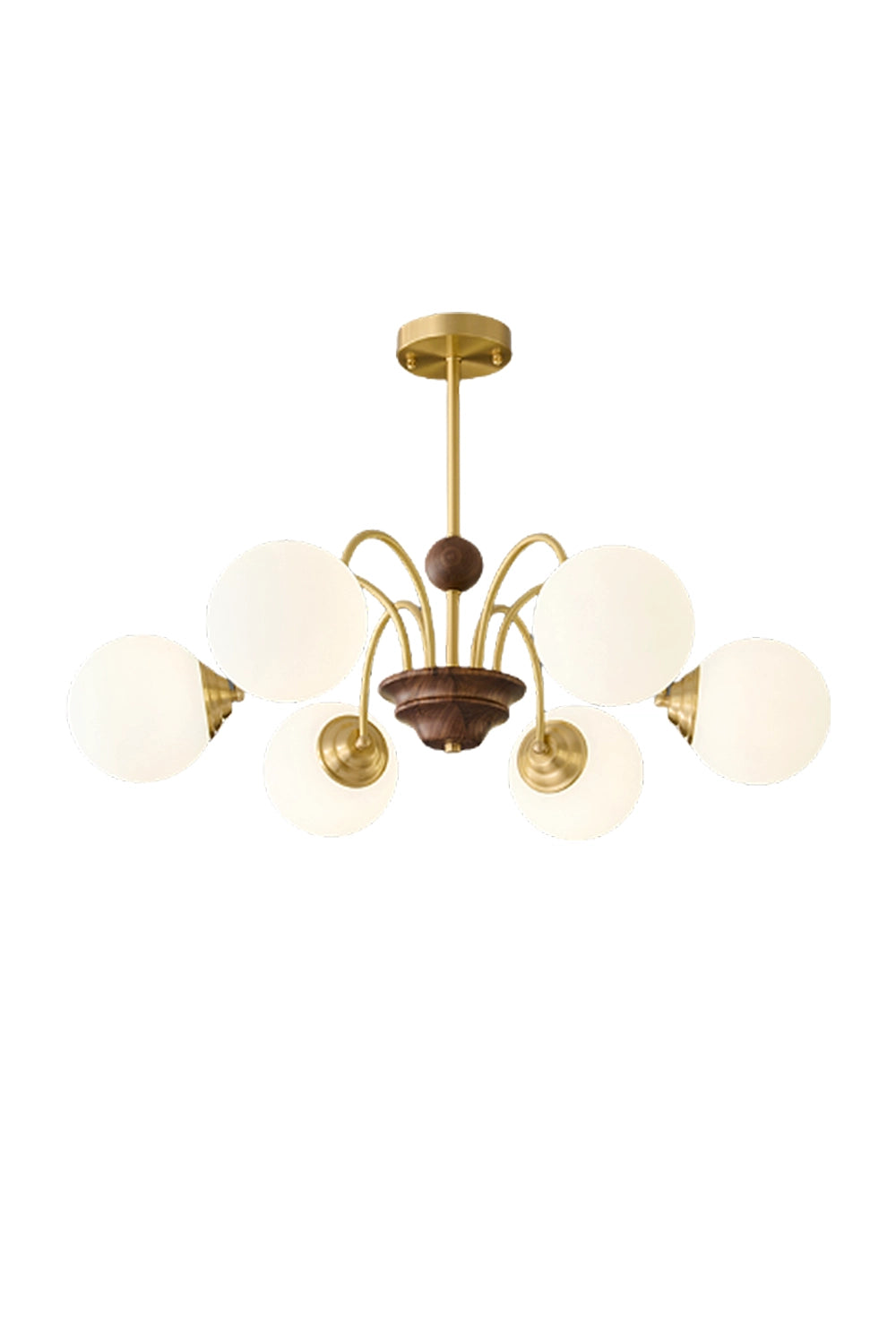 Vintage Walnut Wood Chandelier