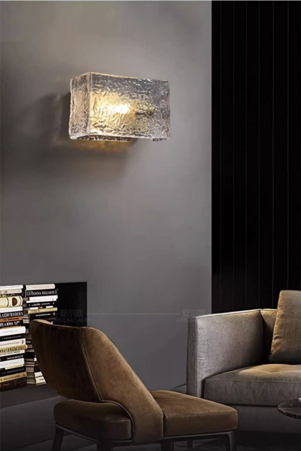 Water Pattern Glass Square Wall Sconce Lamp - SamuLighting