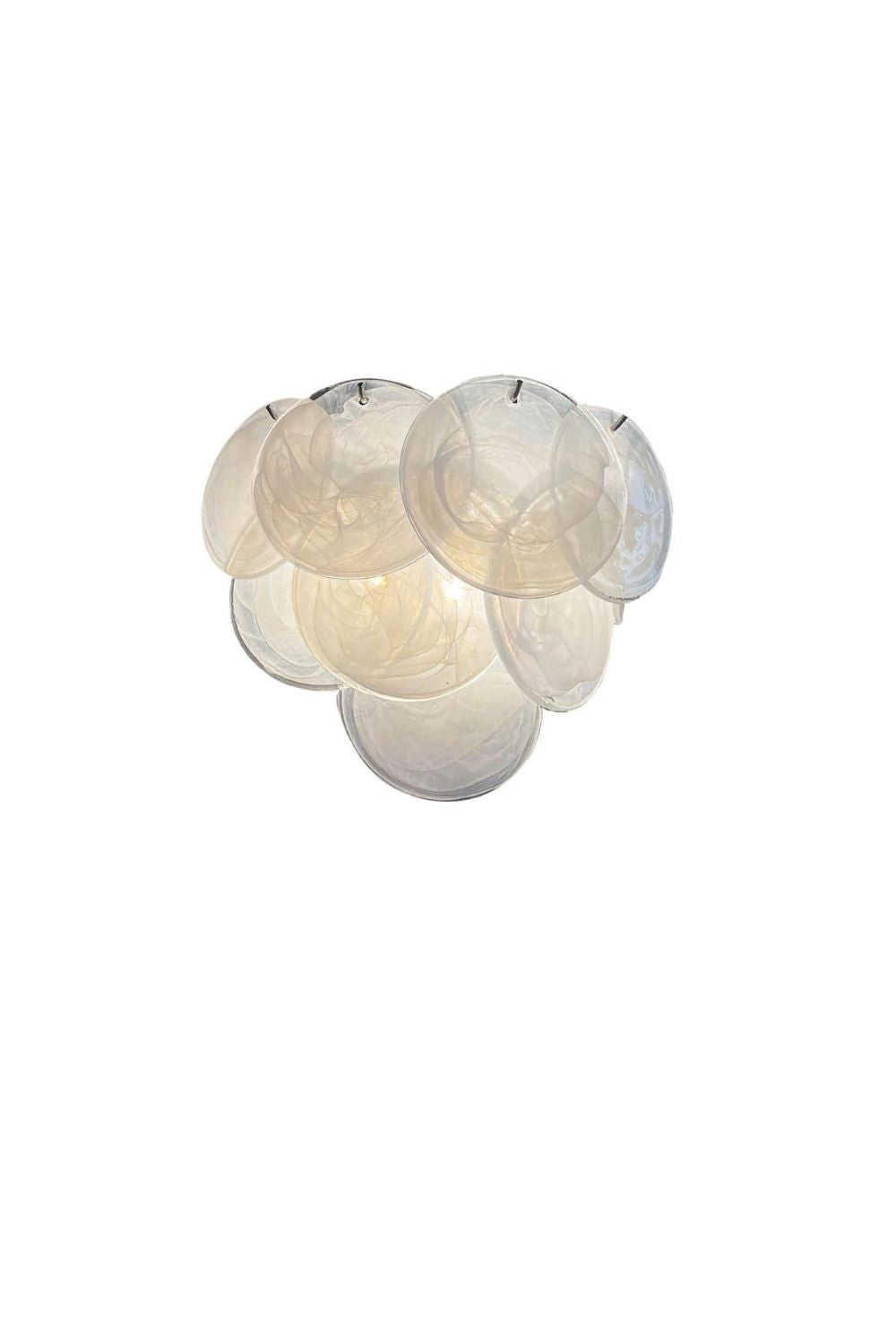 White Murano Glass Discs Wall Lamp