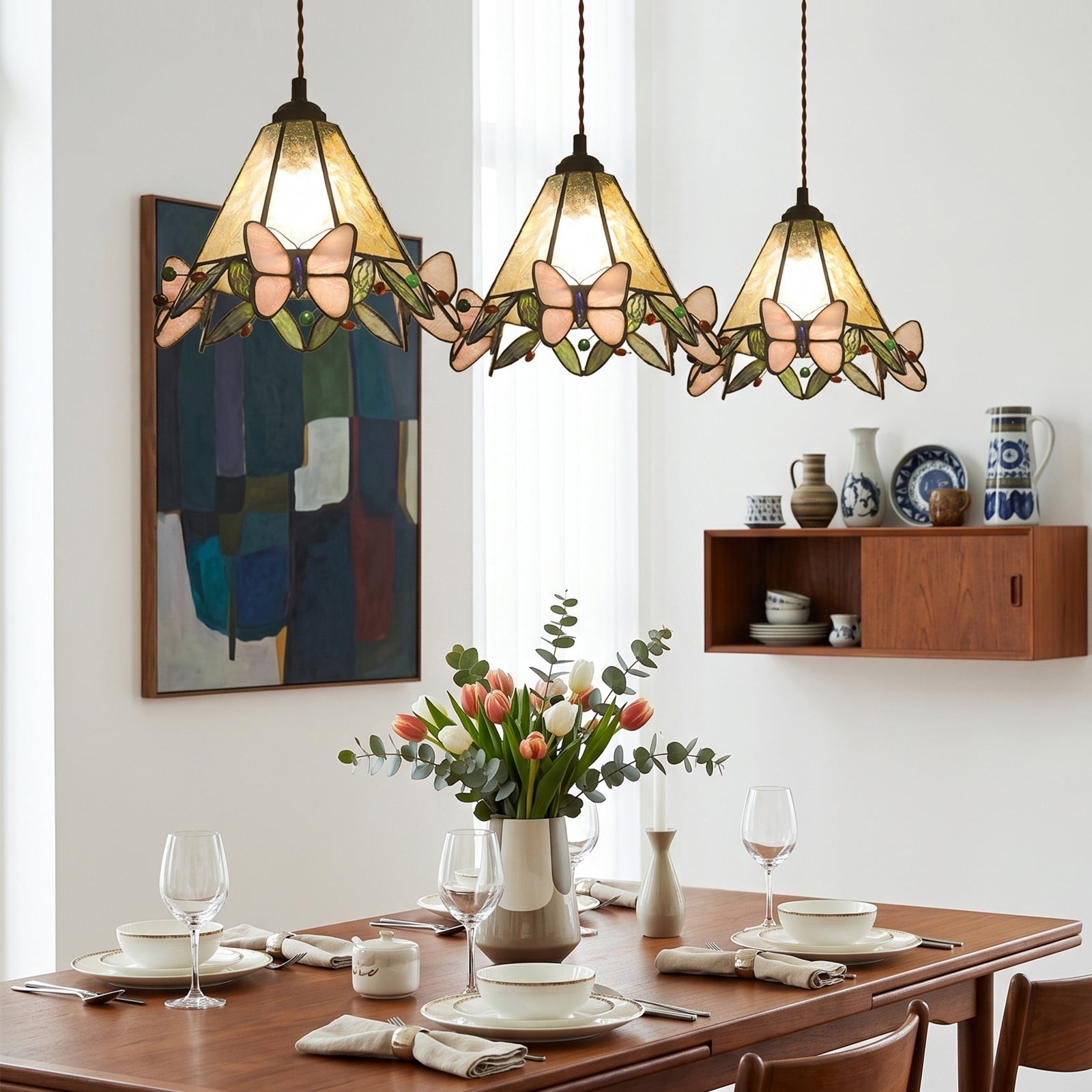 Nature-Inspired Stained Glass Lighting