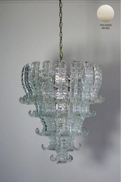 1970s Felci-Style Murano Glass Tiered Chandelier