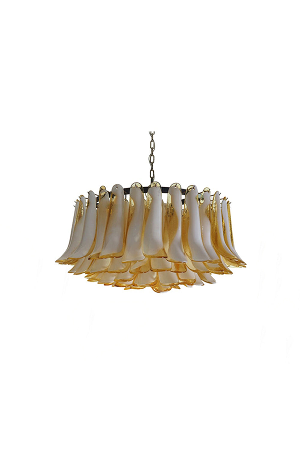 Amber Murano Glass Petal Chandelier