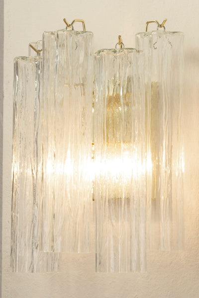 Murano glass crystal wall lamp made in Italy