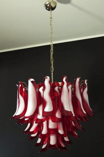 Red Murano Glass Petal Chandelier