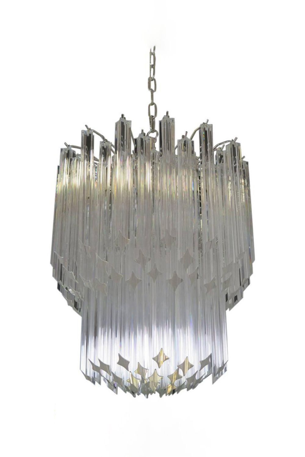 Venini Style Murano Quadriedri Chandelier