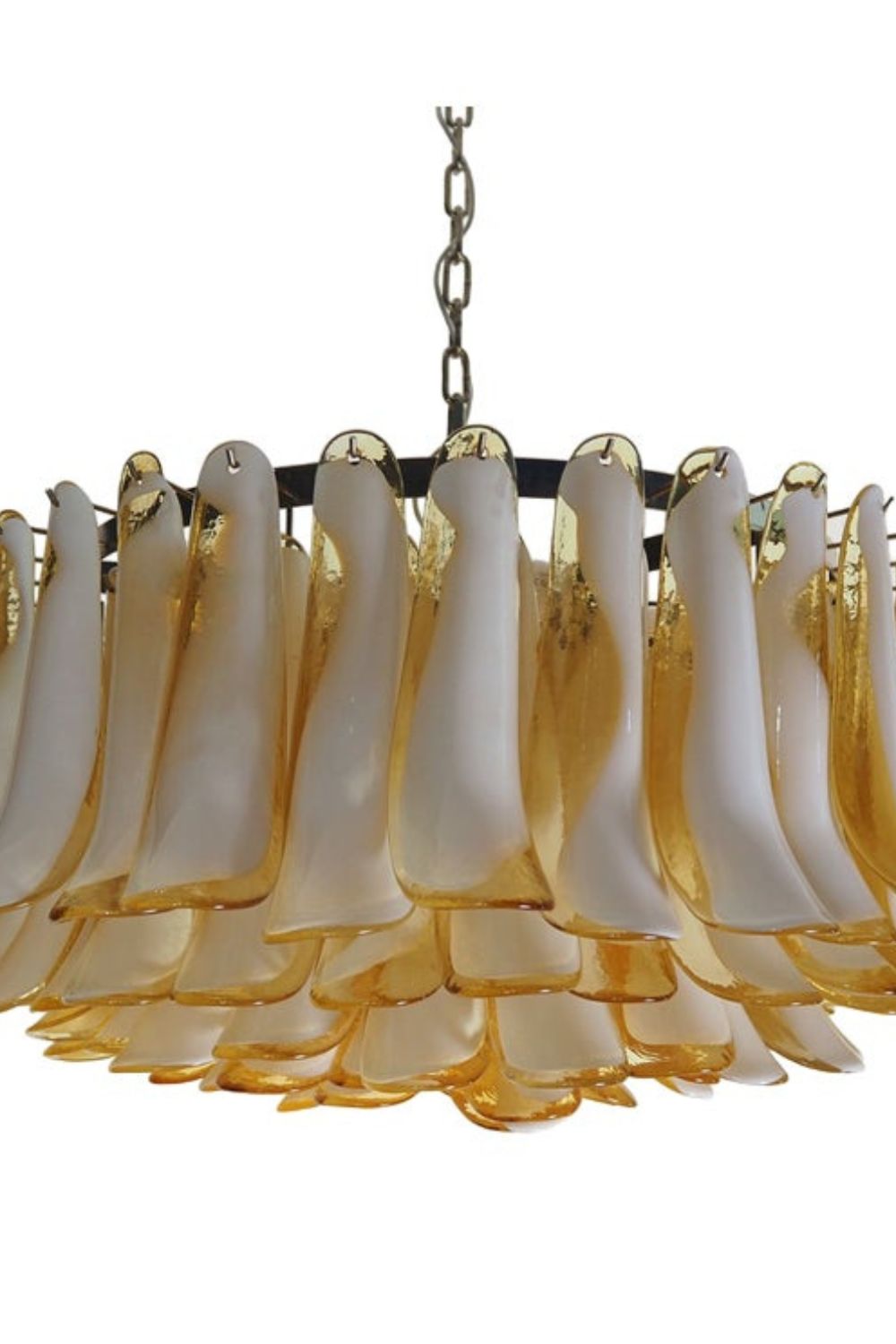 Amber Murano Glass Petal Chandelier