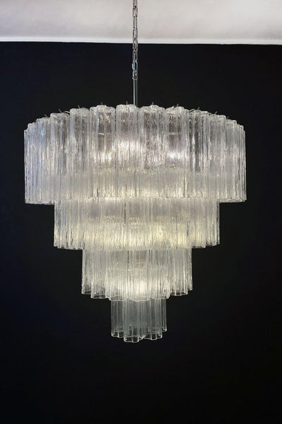 Murano clear glass tiered chandelier, 78 lamps