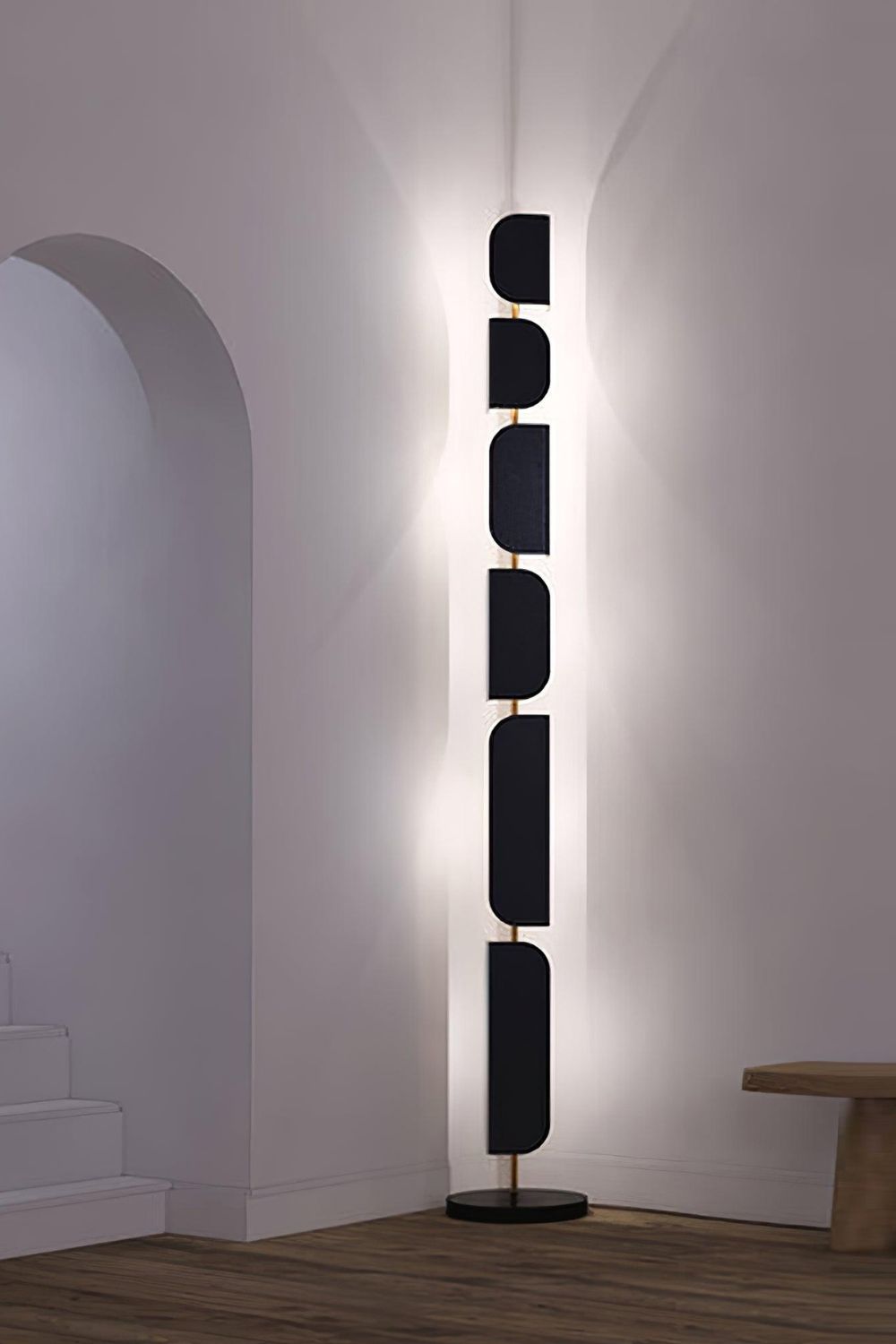 Leagan Stacked Panel Modern Floor Light