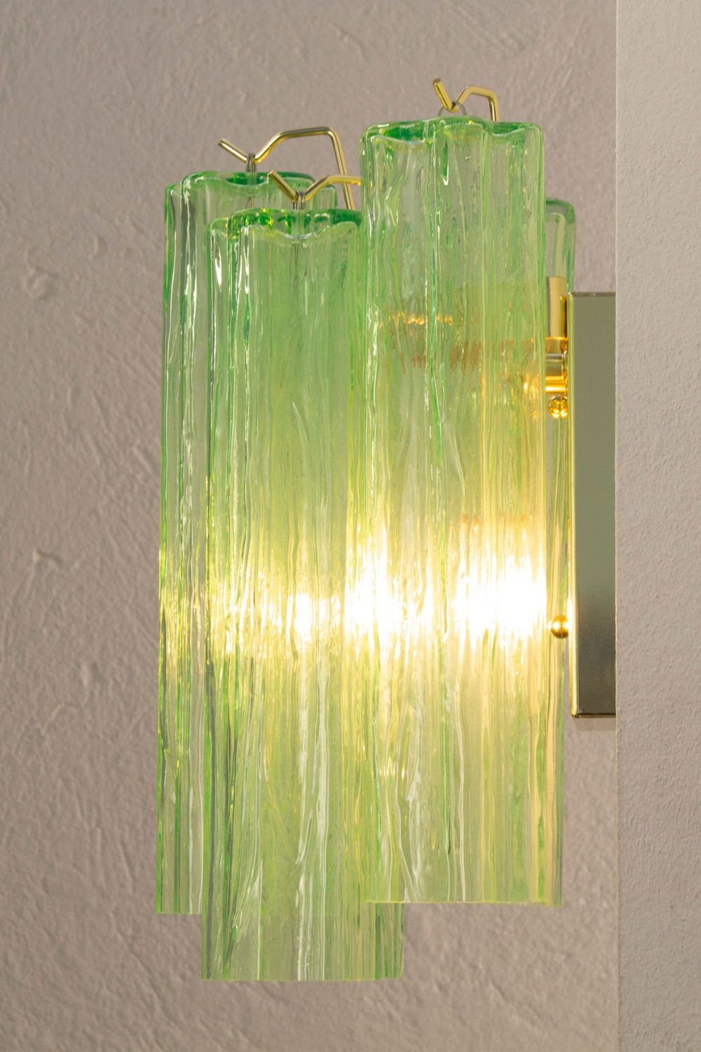 Bright Green Murano Glass Wall Lamp