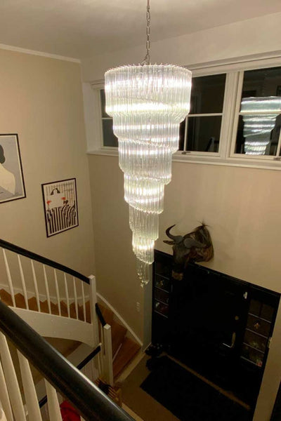 Murano Style Spiral Glass Chandelier