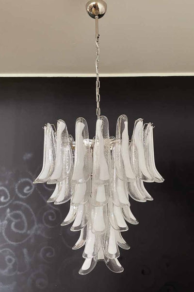 Clear Murano Glass Petal Chandelier