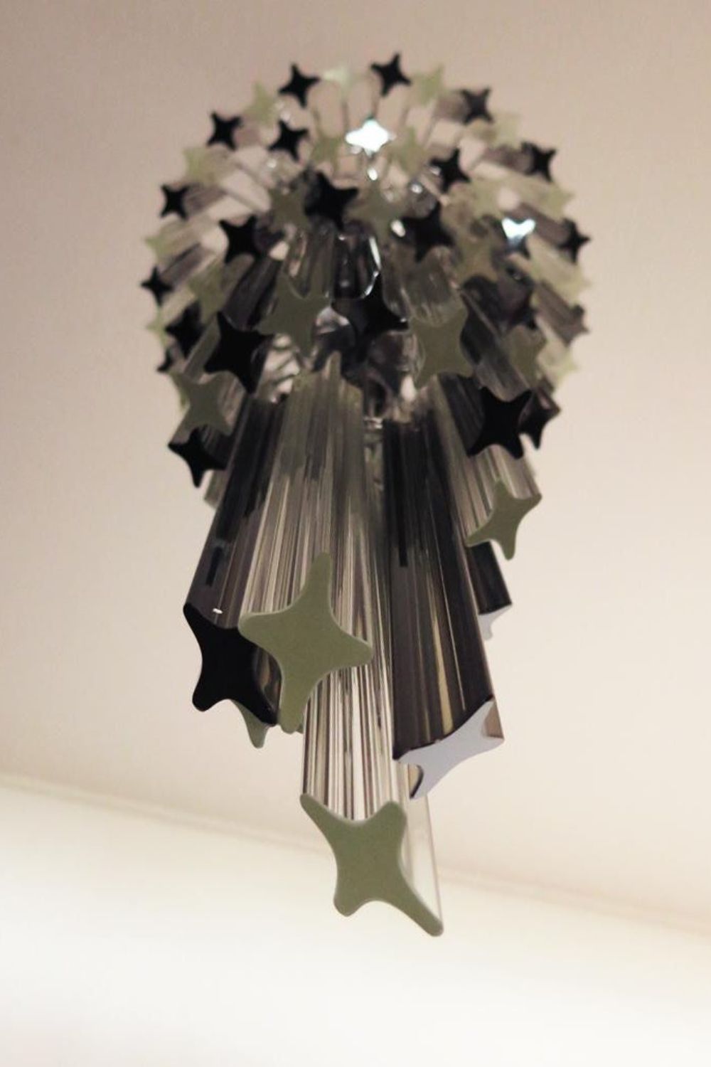 1983 Smoked Glass Prism Chandelier