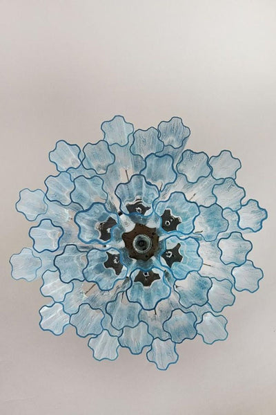 1990s Murano blue glass tube chandelier