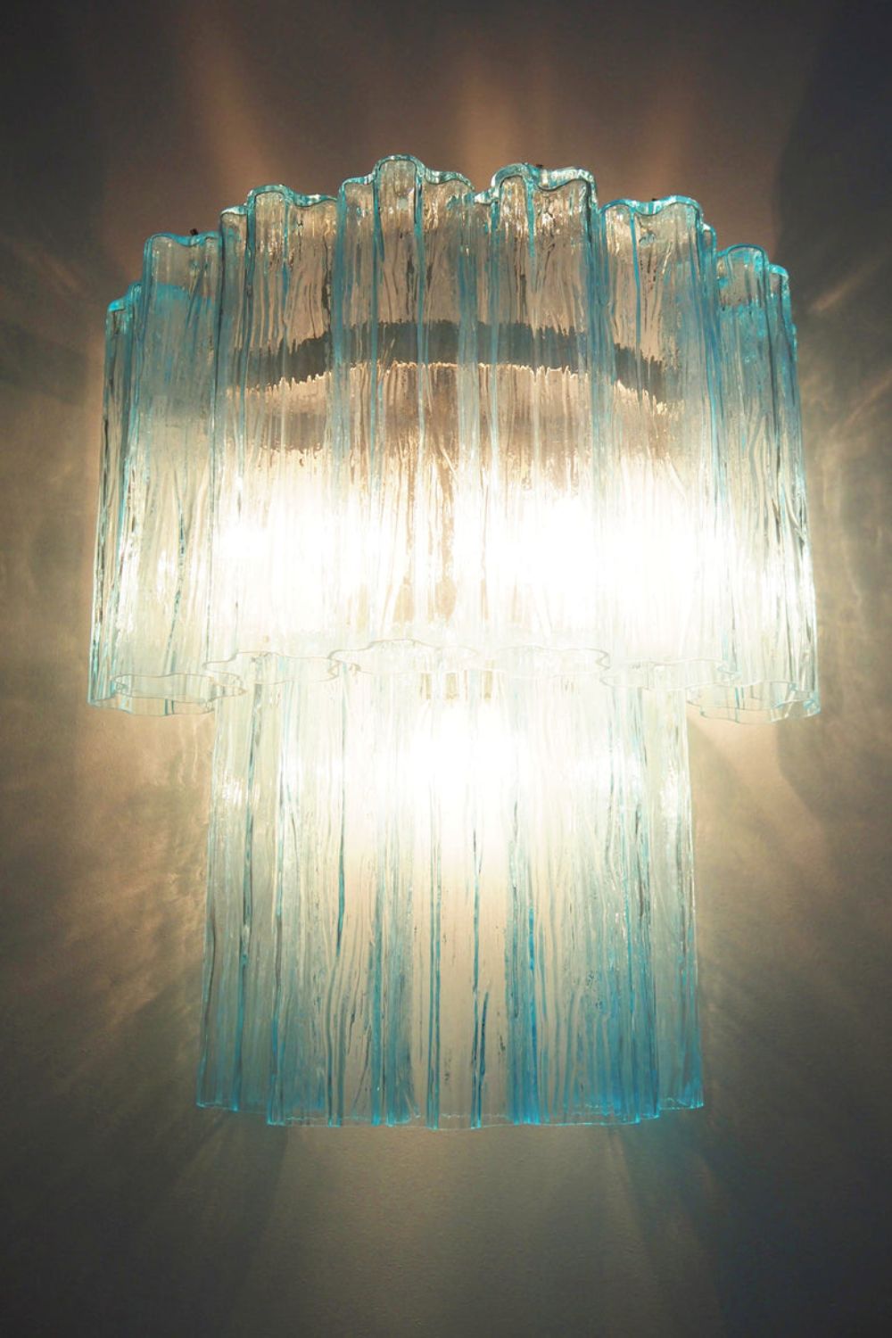 Murano Blue Glass Wall Lamp– Tube Design