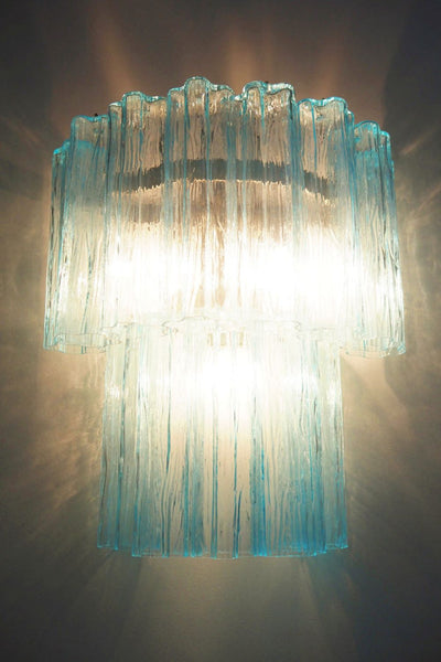 Murano Blue Glass Wall Lamp– Tube Design