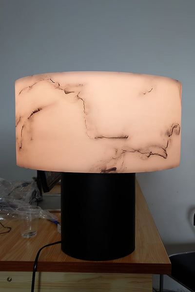 Alabaster Cylindrical Table Lamp