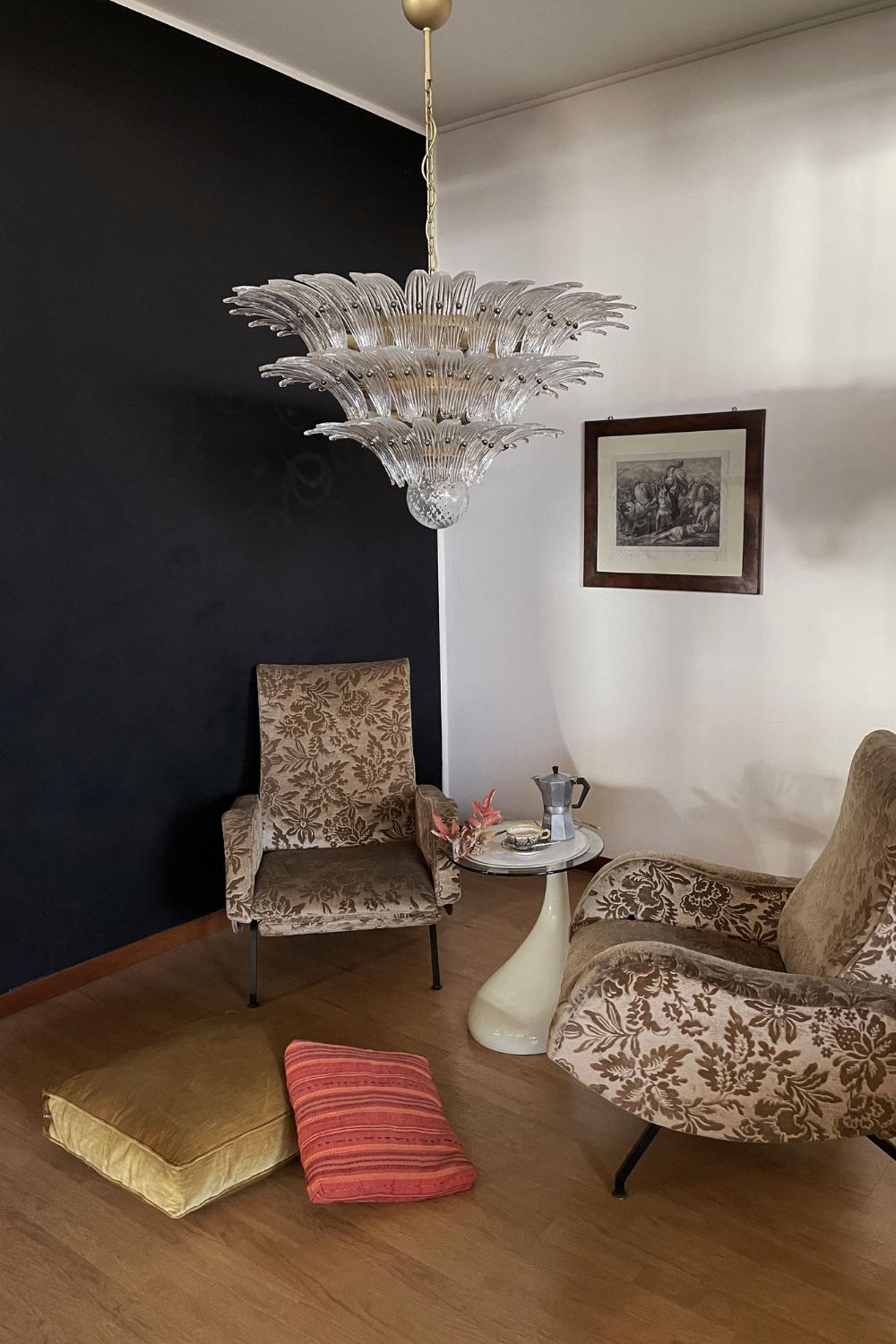 Italian Murano Three-Tiered Palmette Chandelier