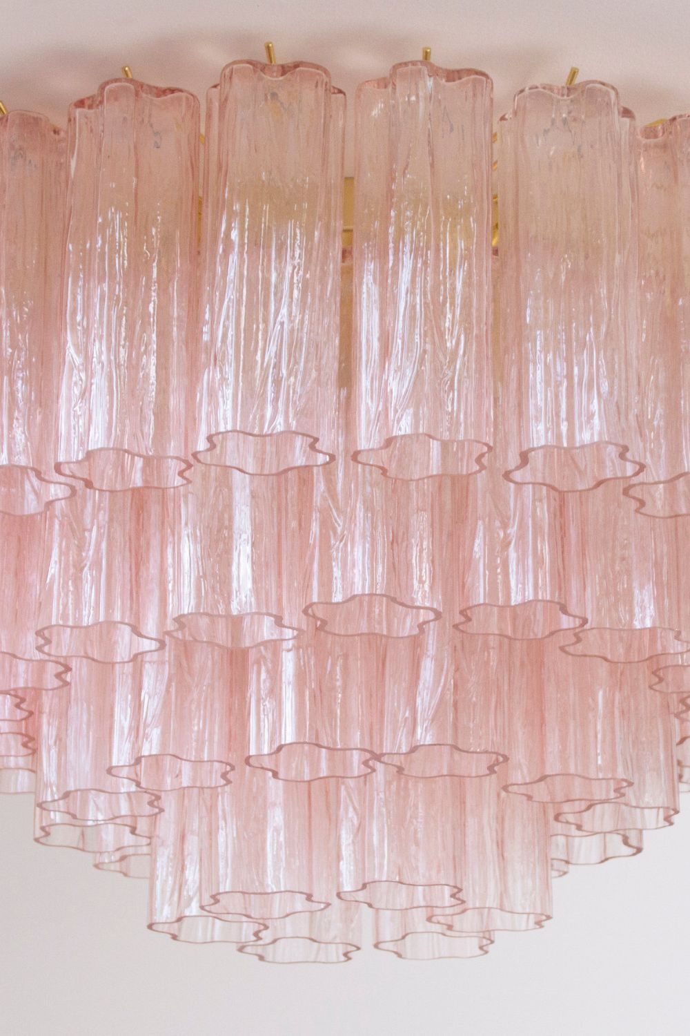 Large Pink Murano Glass Tronchi Ceiling Light