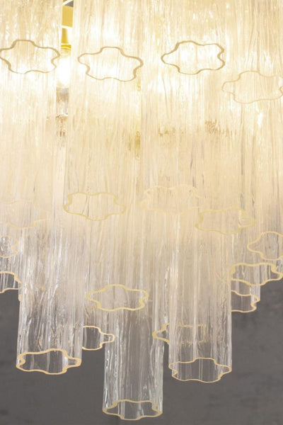 1990s Tronchi Murano Glass Cascade Chandelier