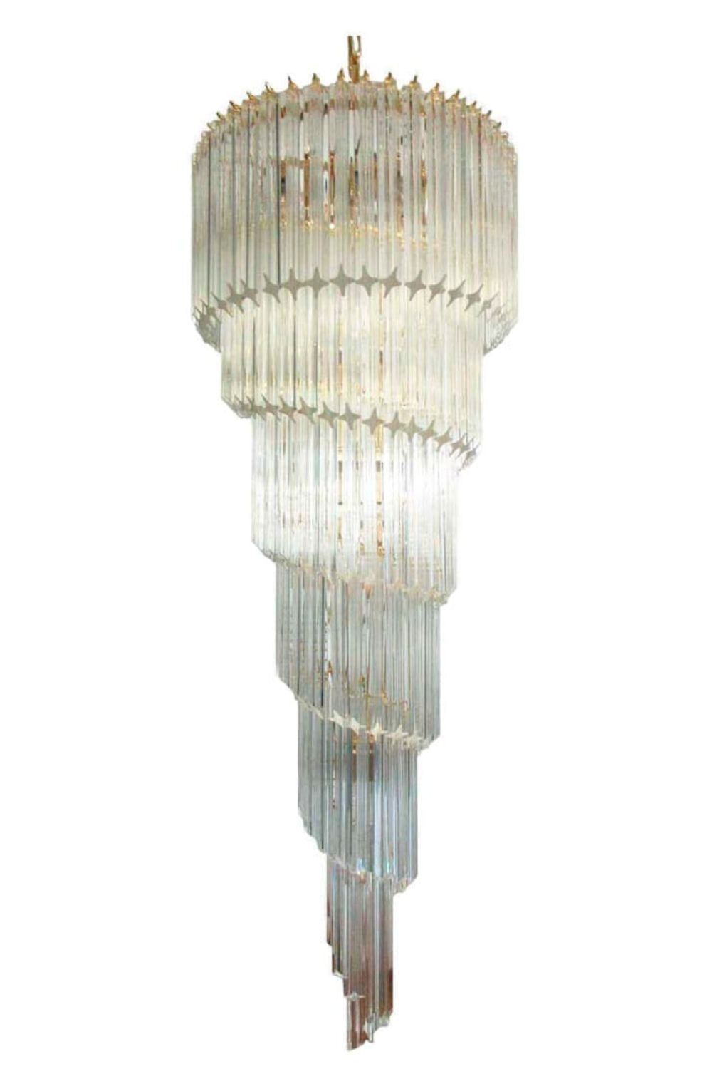 Venini Murano Spiral Crystal Chandelier