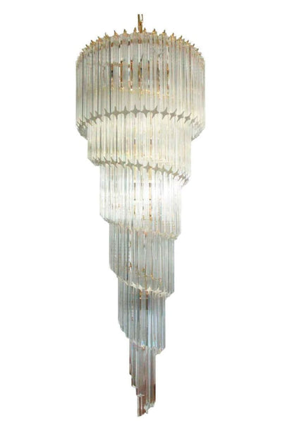 Venini Murano Spiral Crystal Chandelier