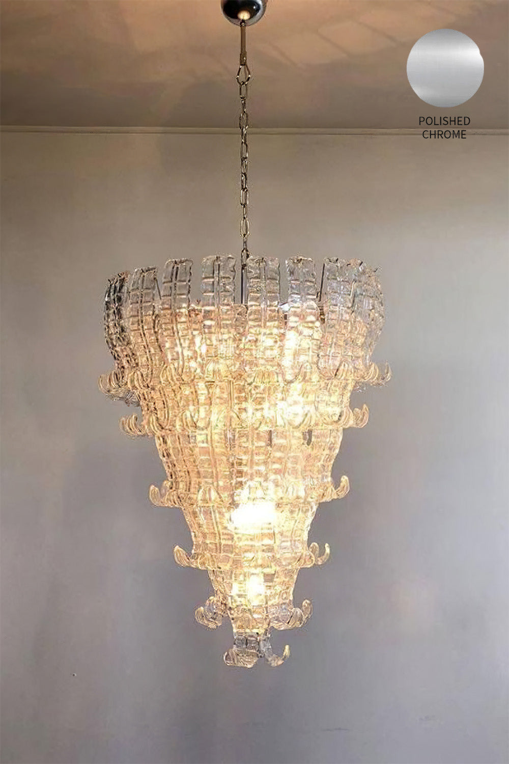 Grand Murano Felci Leaf Glass Chandelier