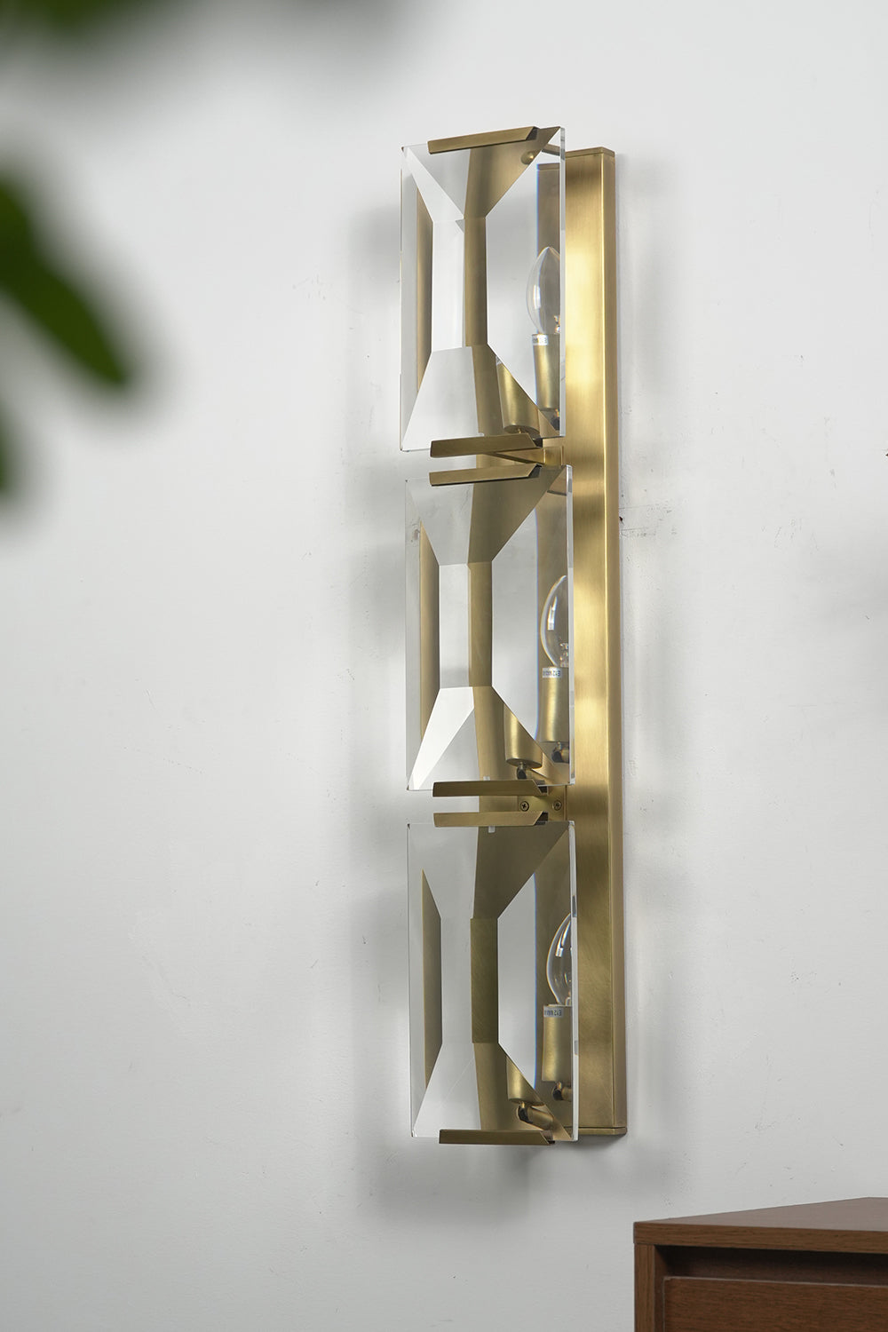 Triple Sparkling Faceted Wall Light