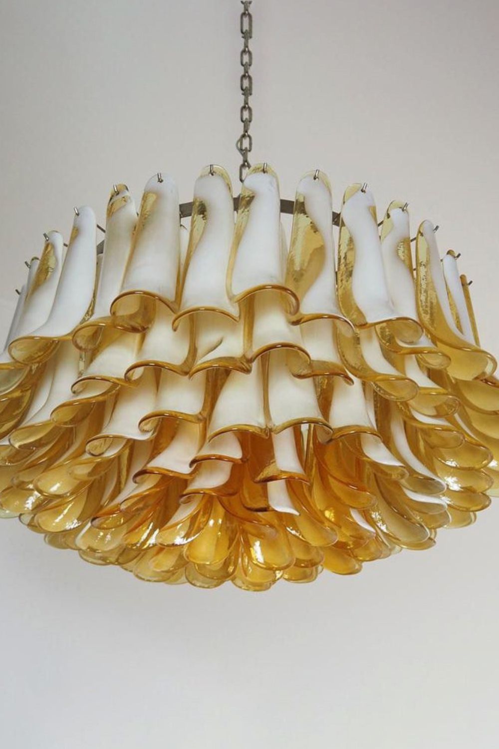 Amber Murano Glass Petal Chandelier