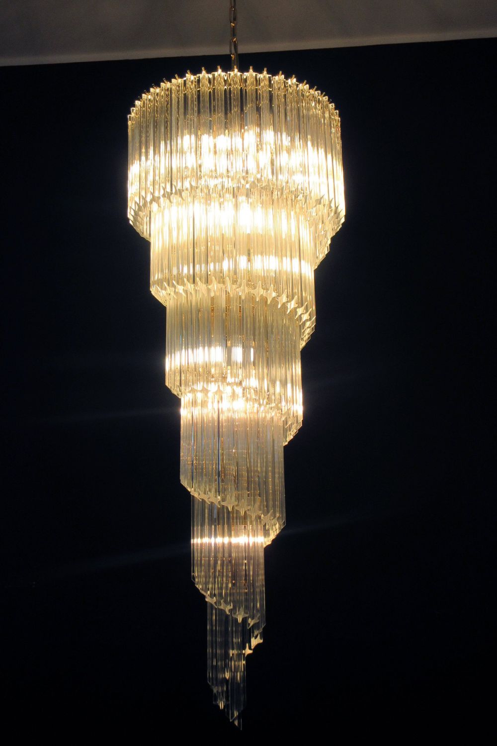 Venini Murano Spiral Crystal Chandelier