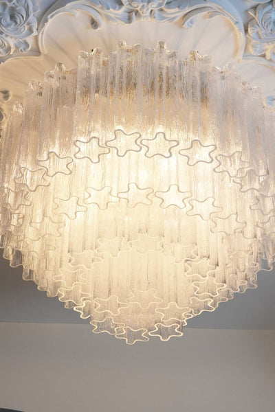 Clear Murano Glass Tronchi Ceiling Light