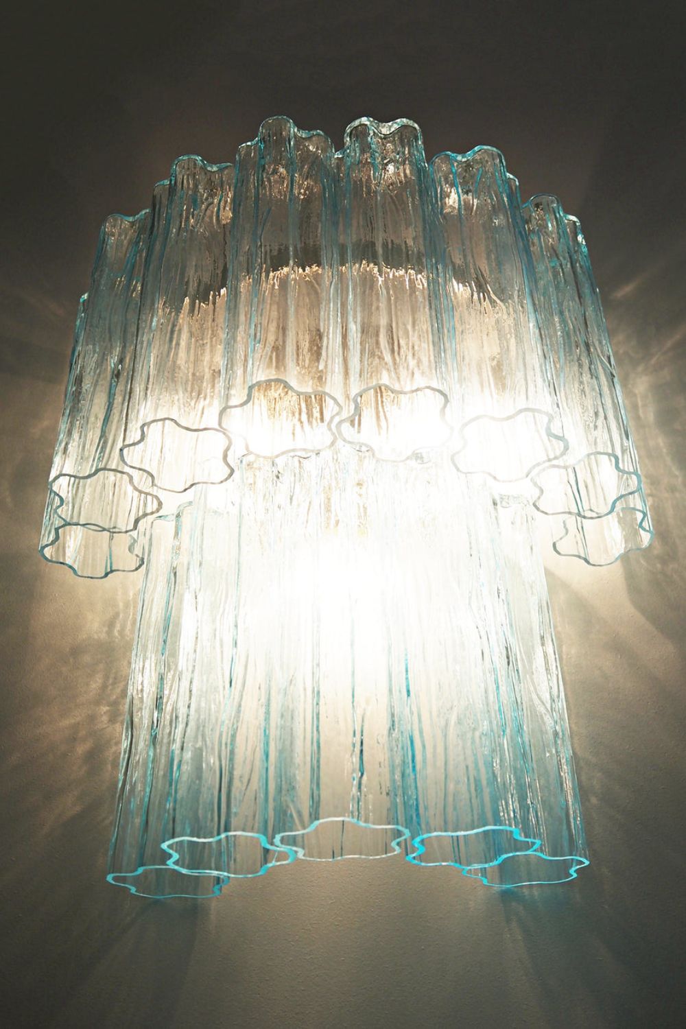 Murano Blue Glass Wall Lamp– Tube Design