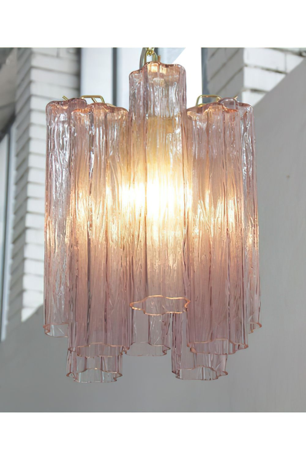 1990s Murano Amethyst Glass Ceiling Chandelier