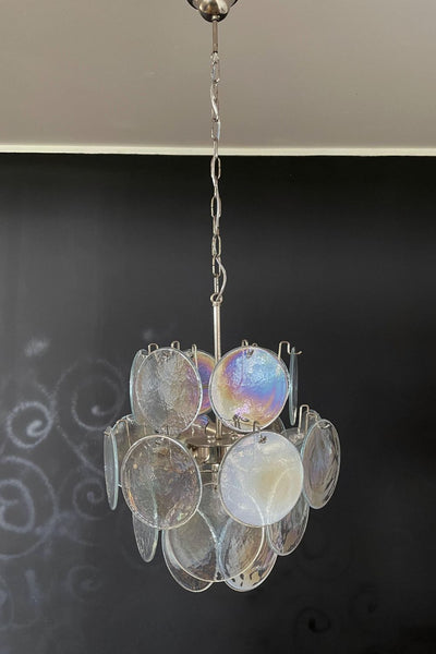 Iridescent Mid-Century Modern Murano Chandelier