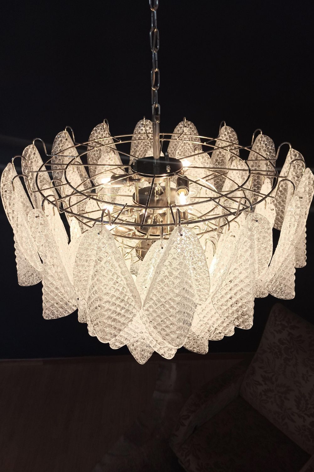 Rondini Transparent Murano Glass Chandelier