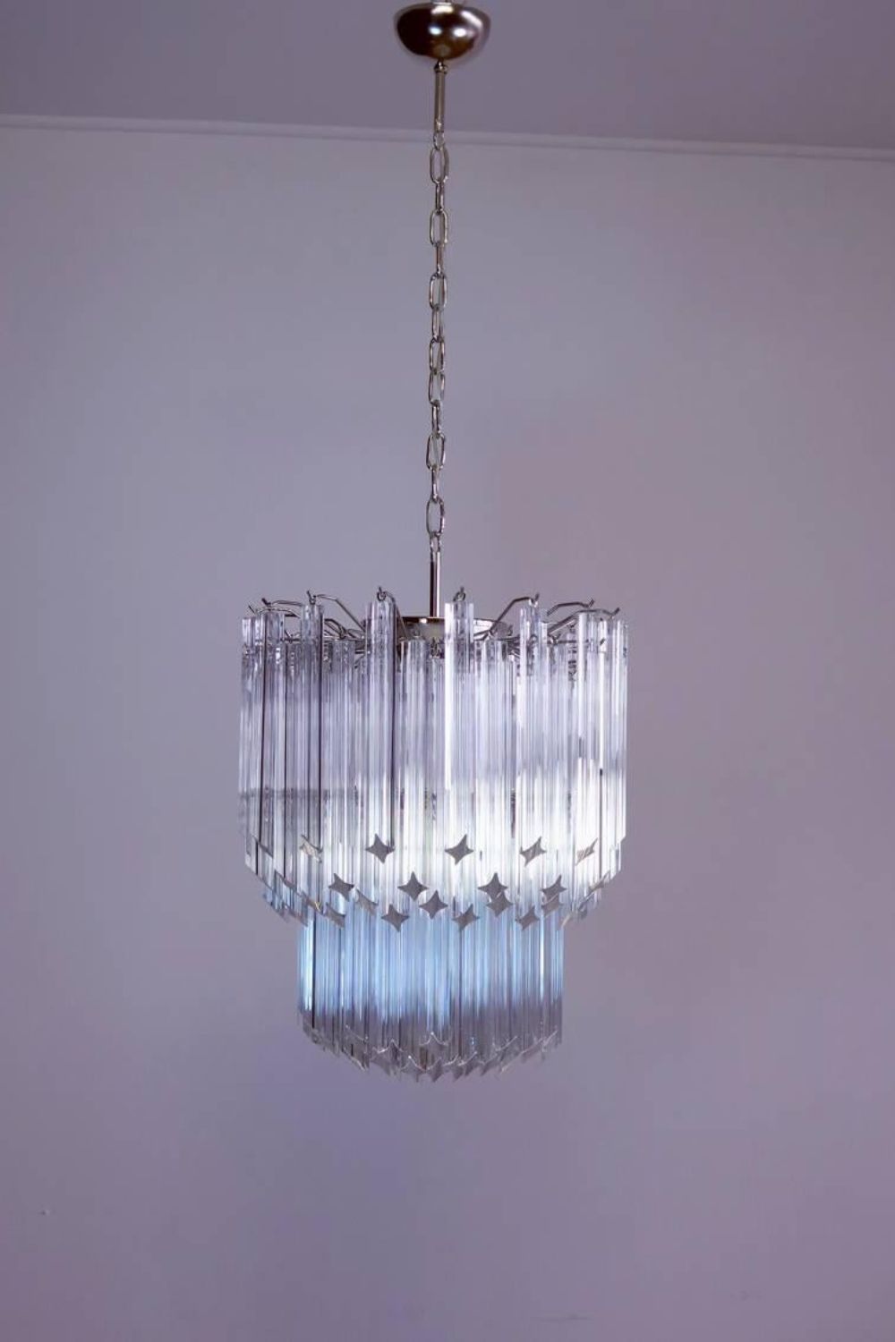 Venini Style Murano Quadriedri Chandelier