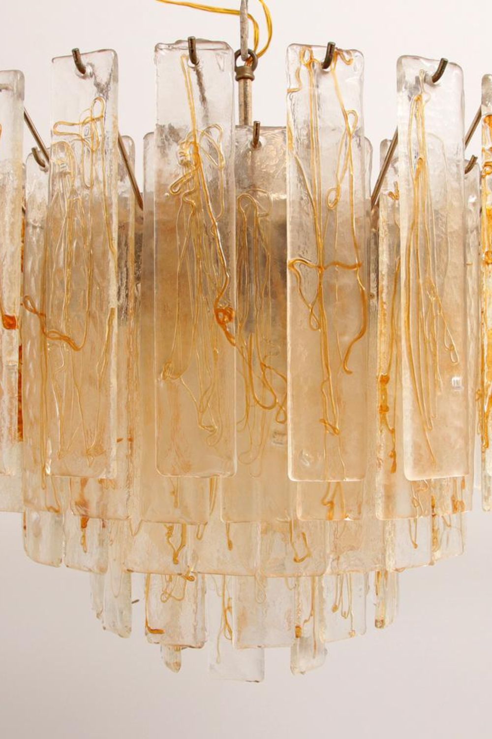 Amber Murano Glass Tiered Chandelier