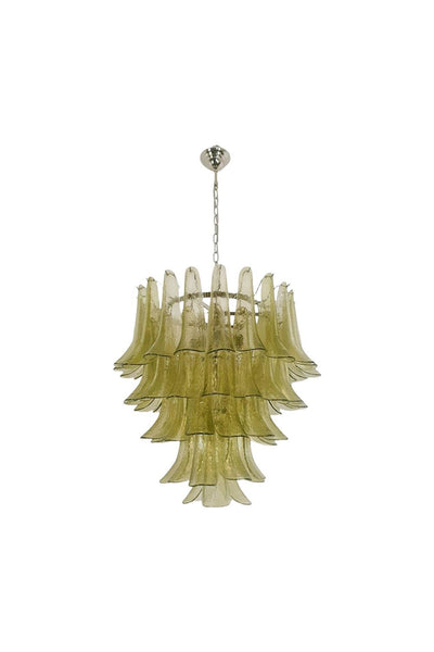 1970s Green Murano Glass Petal Chandelier