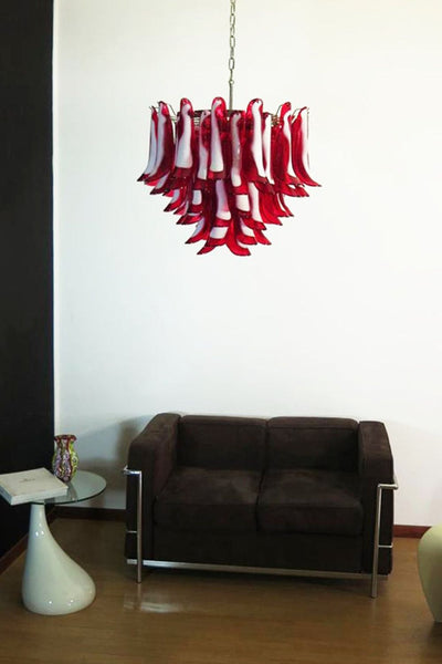 Red Murano Glass Petal Chandelier