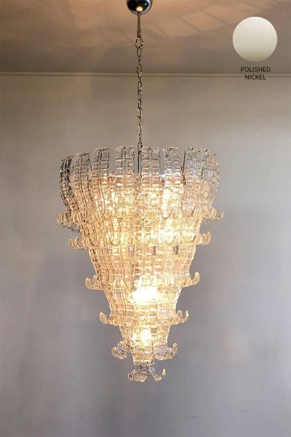 Grand Murano Felci Leaf Glass Chandelier