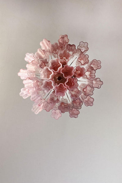 Pink Murano Glass Tree Branch Chandelier