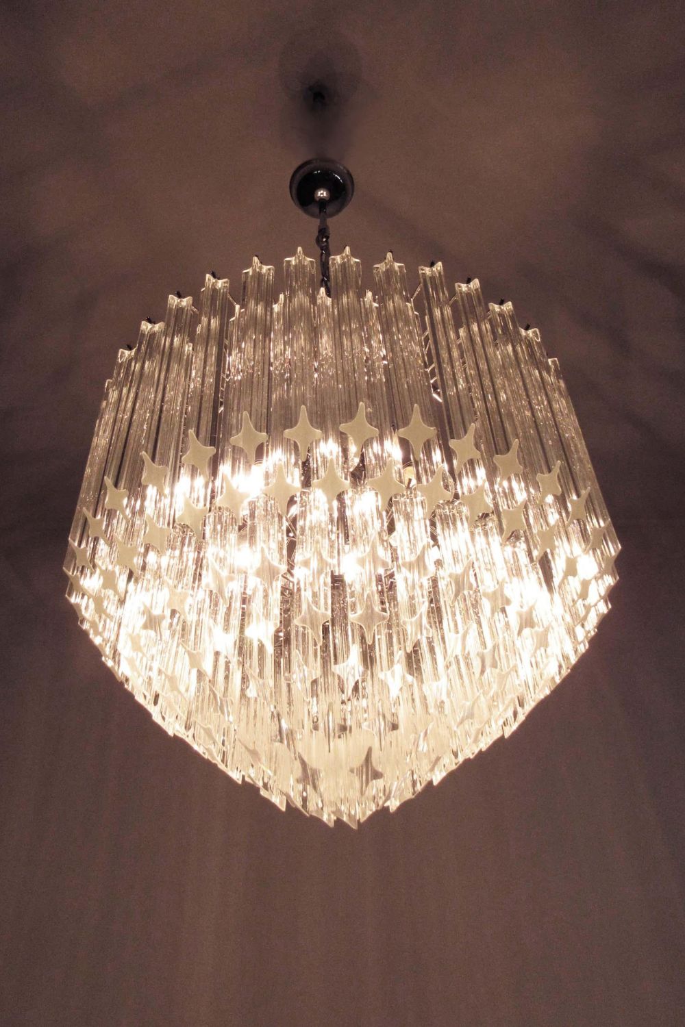 Contemporary Murano Quadriedri Prism Chandelier