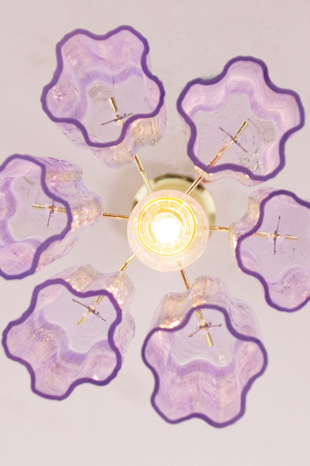 Italian Murano Style Purple Tronchi Chandelier