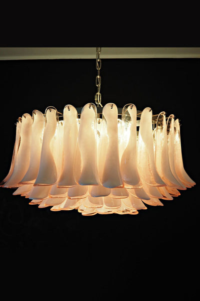 1990s Italian Murano Pink Flower Chandelier