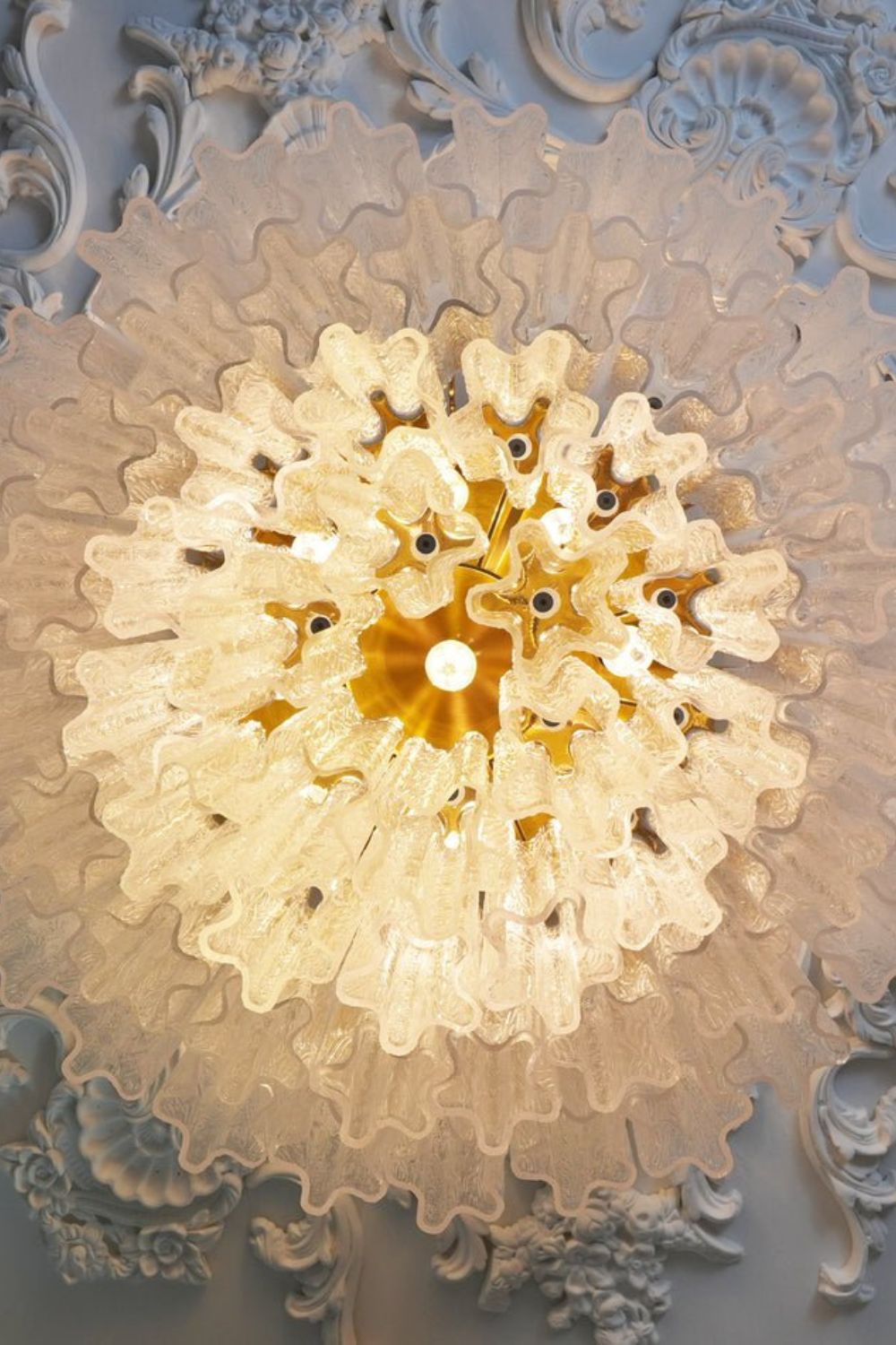 Clear Murano Glass Tronchi Ceiling Light