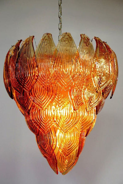 Murano Style Amber Felci Glass Chandelier