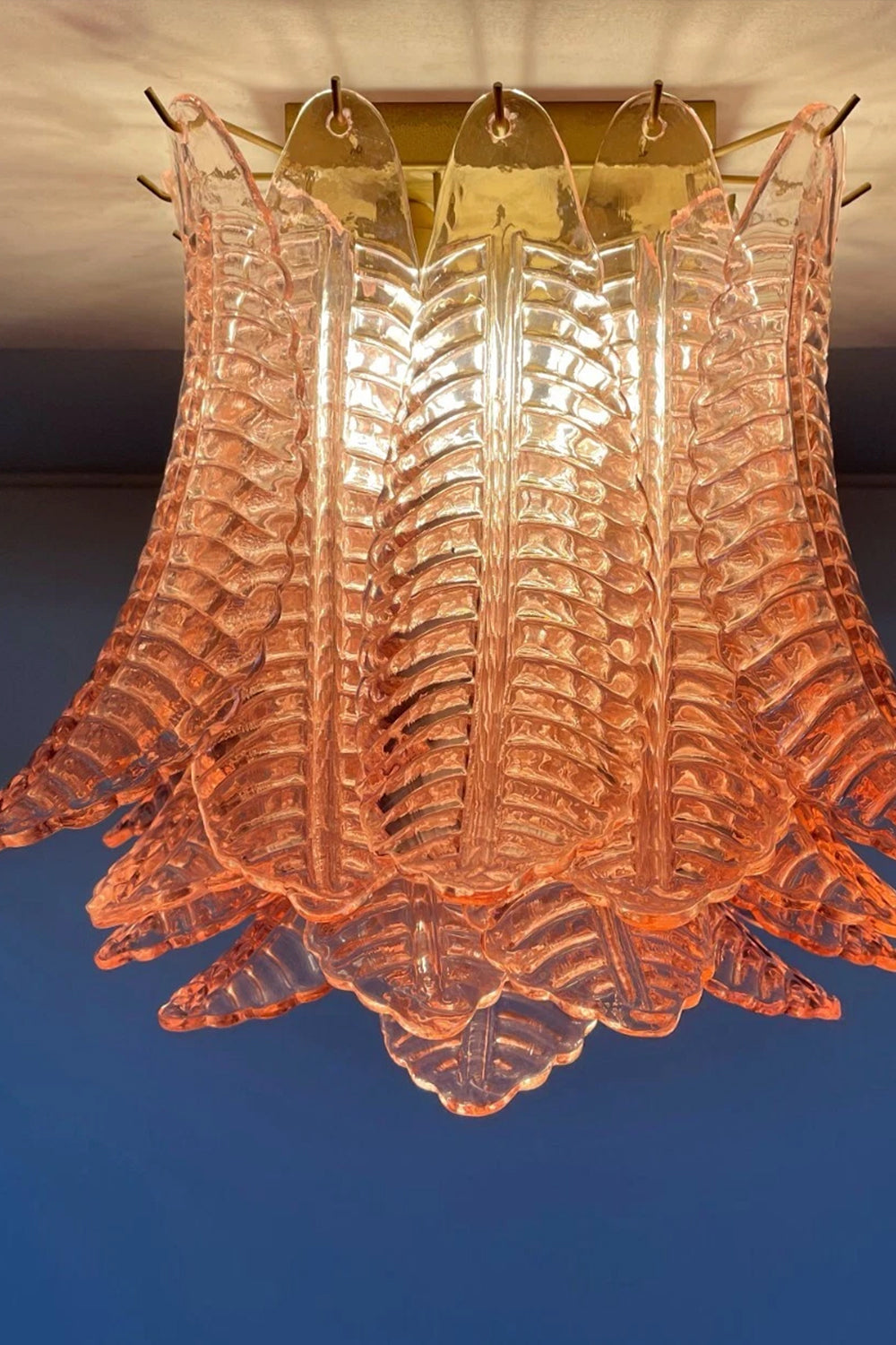 Pink Murano Felci Glass Ceiling Light