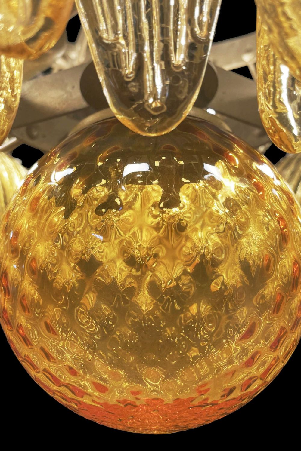 Amber Murano Glass Palmette  Chandelier