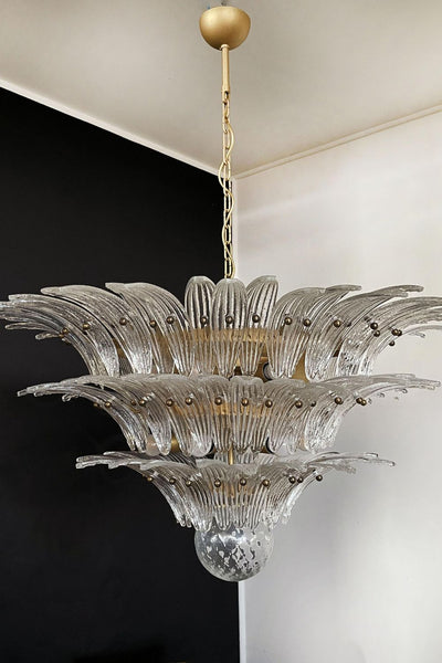 Italian Murano Three-Tiered Palmette Chandelier